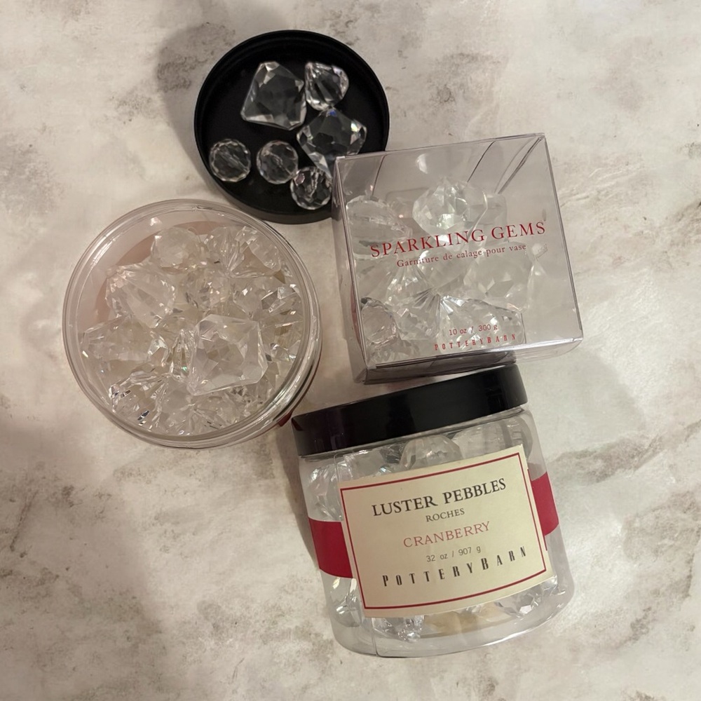 Pottery Barn Sparkling Gems Luster Pebbles (vase fillers table scatter)